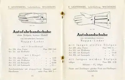 Ernst Lichtenberg Lederbekleidung Katalog 1927