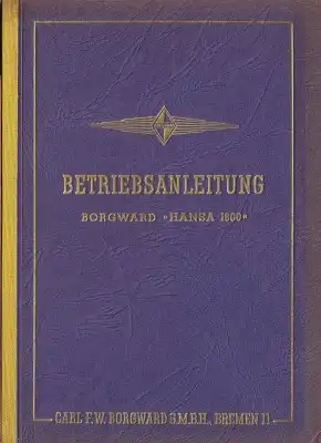 Borgward Hansa 1800 Bedienungsanleitung 8.1953
