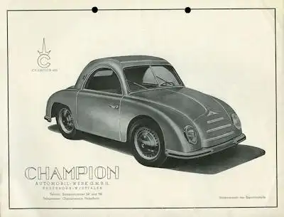 Champion 400 Prospekt 1950er Jahre