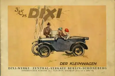 Dixi 3/15 PS Prospekt 1928