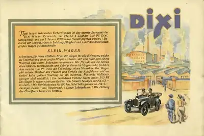 Dixi 3/15 PS Prospekt 1928