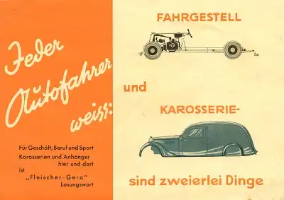 Fleischer Karosserien Prospekt 1930er Jahre