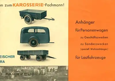 Fleischer Karosserien Prospekt 1930er Jahre