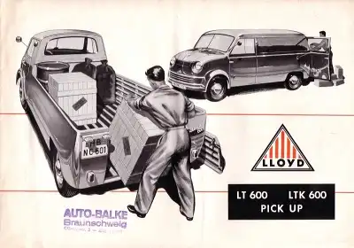 Lloyd LT 600 LTK 600 Pick up Prospekt 1950er Jahre