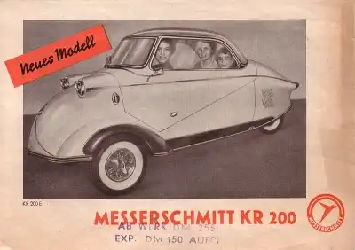 Messerschmitt KR 200 E Prospekt ca. 1955