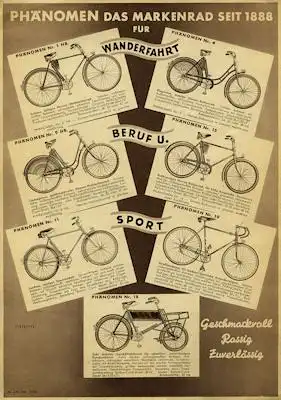 Phänomen Fahrrad Prospekt 5.1938