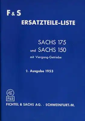 Sachs 150 und 175 ccm Ersatzteilliste 12.1953