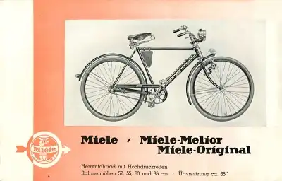 Miele Fahrräder und Motorfahrräder Prospekt 1936