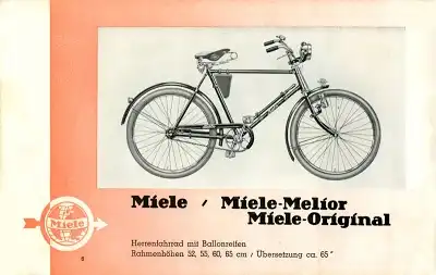 Miele Fahrräder und Motorfahrräder Prospekt 1936
