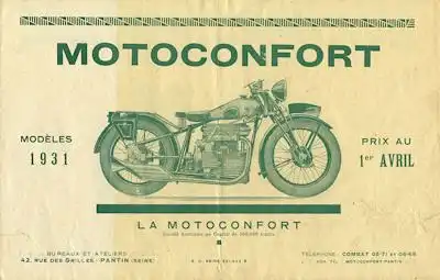 Motoconfort Programm 1931