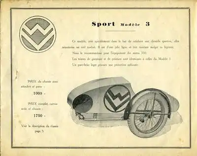 W V Seitenwagen Programm 1930er Jahre