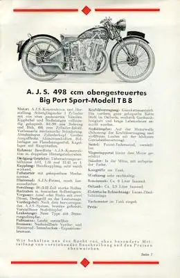AJS Programm 1932