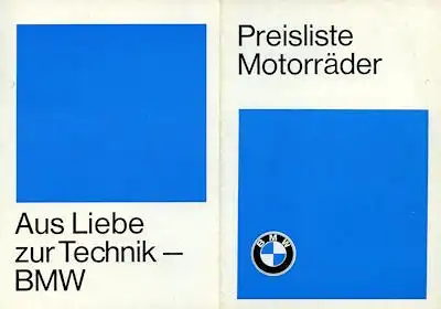 BMW Preisliste 8.1969