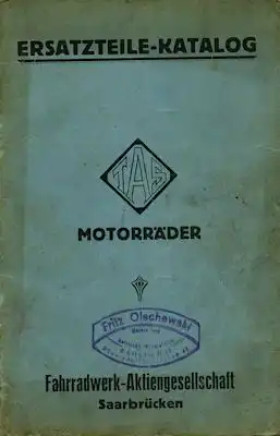 TAS 499 ccm Ersatzteilliste 1924-1926