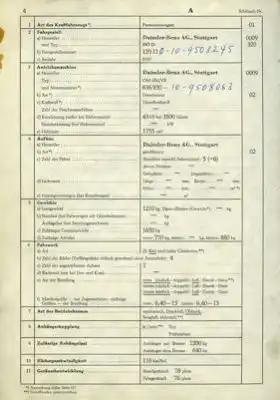 Mercedes Benz 180 D Original Fahrzeugbrief 1959