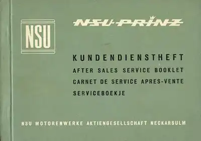 NSU Prinz Kundendienstheft ca. 1964