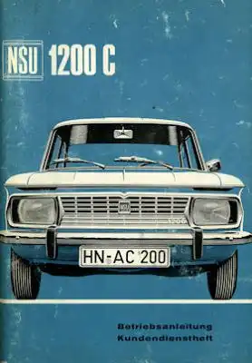 NSU 1200 C Bedienungsanleitung 1968