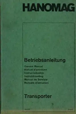 Hanomag Transporter Diesel Bedienungsanleitung 1967