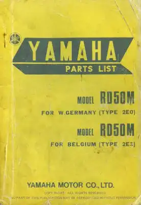 Yamaha RD 50 M Ersatzteilliste 1977