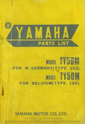 Yamaha TY 50 Ersatzteilliste 1976