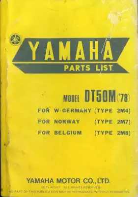 Yamaha DT 50 M Ersatzteilliste 1978