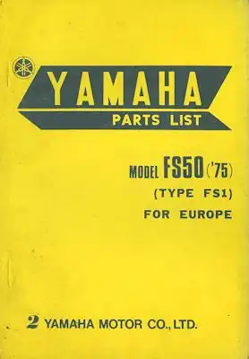 Yamaha FS 50 Ersatzteilliste 1975