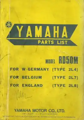 Yamaha RD 50 M Ersatzteilliste 1978