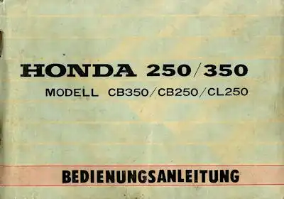 Honda CB CL 250 350 Bedienungsanleitung 1971