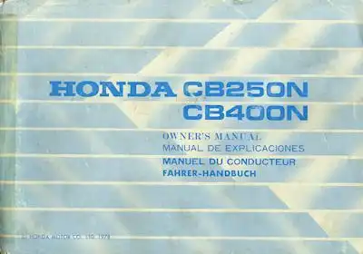 Honda CB 250 400 N Bedienungsanleitung 1978