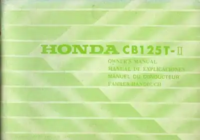 Honda CB 125 T-II Bedienungsanleitung 1978