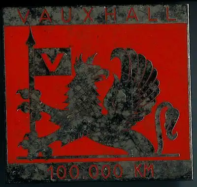 Plakette 100000 km Vauxhall 1960er Jahre