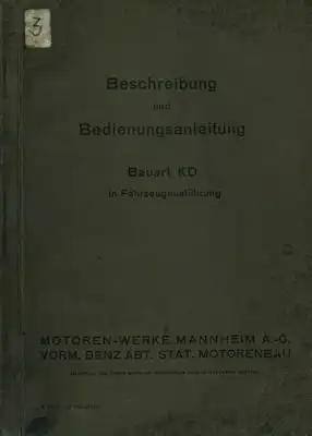 MWM Motor KD für Fahrzeuge Bedienungsanleitung 1942