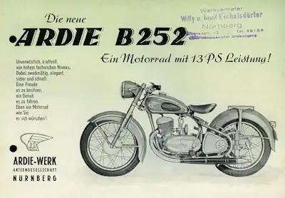 Ardie B 252 Prospekt 1952