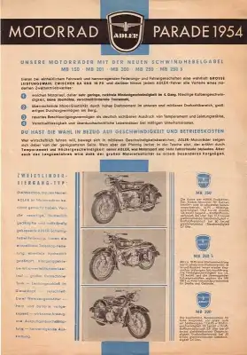 Adler Motorrad Programm 1954