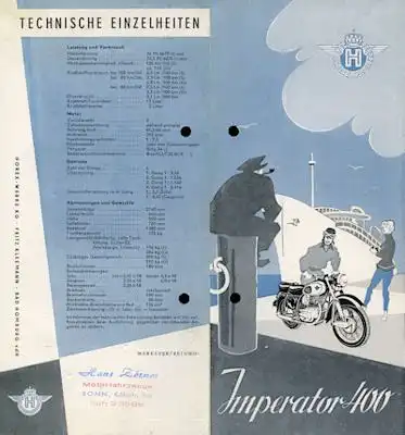 Horex Imperator 400 Prospekt ca. 1955