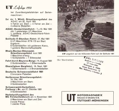 UT KTN 125 und KTN 175 Prospekt 1952