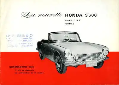 Honda S 600 Cabriolet / Coupe Prospekt 1960er Jahre