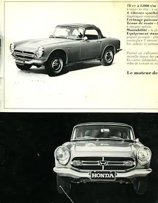 Honda S 800 Prospekt 1960er Jahre