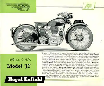 Royal Enfield Programm 1954