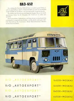 Avtoexport Bus 652 Prospekt 1960er Jahre