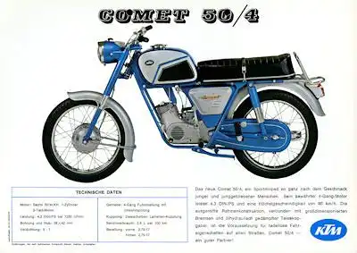 KTM Comet 50/4 Prospekt ca. 1970