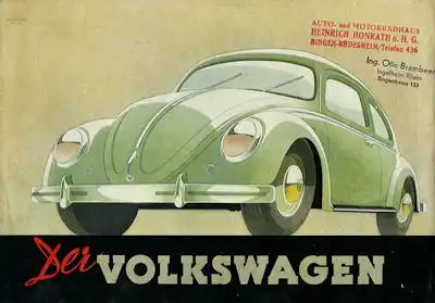 VW Käfer Typ 11 und 11a Prospekt ca. 1950