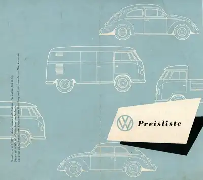 VW Preisliste 8.1955