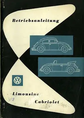 VW Käfer Bedienungsanleitung 4.1958