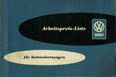 VW Arbeitspreise 5.1958