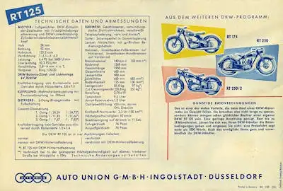 DKW RT 125 Prospekt 8. 1954