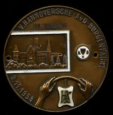 Plakette 5. Hannoversche AvD Burgenfahrt 9.11.1958