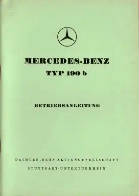 Mercedes-Benz 190b Bedienungsanleitung 7.1959