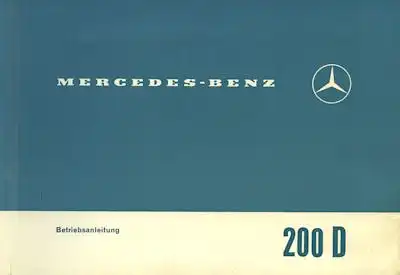 Mercedes-Benz 200 D Bedienungsanleitung 4.1967