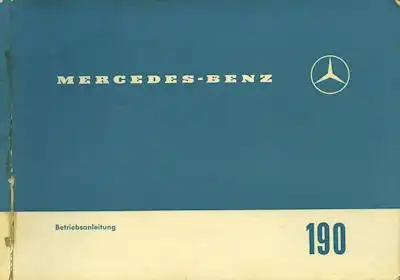 Mercedes-Benz 190 Bedienungsanleitung 5.1962